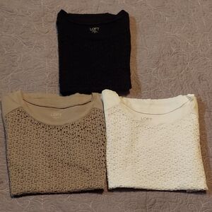 LOFT Cotton Texture Front Sleeveless Blouse 3 colors Sizes - Your Choice EUC